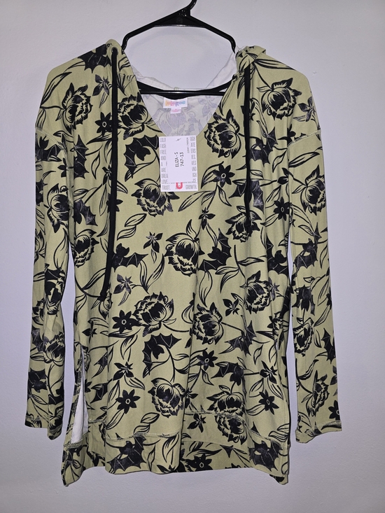 LuLaRoe Tops - LuLaRoe Bats And Floral Long-Sleeve Hooded Top